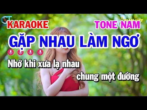Karaoke Gặp Nhau Làm Ngơ  Tone Nam  Nhạc Sống Cha Cha Cha || Karaoke Tuấn Kiệt