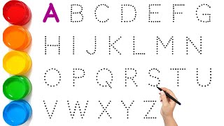 Alphabet, ABC song, ABCD, A to Z, Kids rhymes, collection for writing along dotted lines for toddler