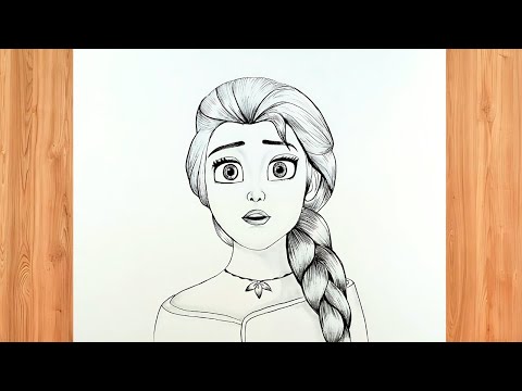 How to Draw Disney Princess Elsa - step by step | Disney Frozen Drawing | Pencil Sketch | Disney