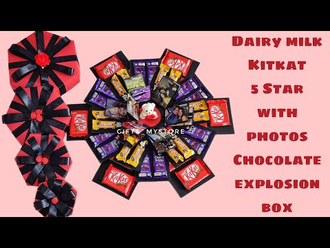 Pretty Chocolate Explosion Box with Rotating Teddy