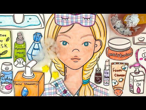 [🚀paper ASMR] 딥클렌징 & 스킨 마사지로 지친 피부에 휴식을, Deep Cleansing & Relaxing Skin Care , Massage | paperdiy