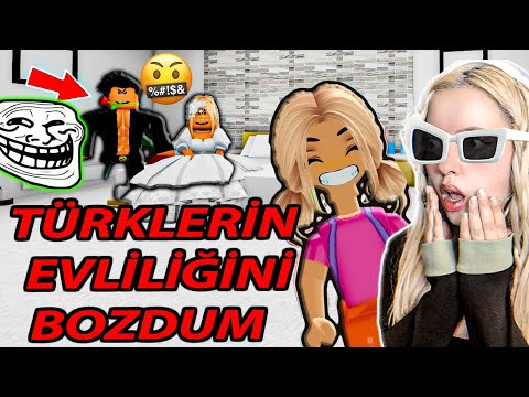 TÜRK SEVGİLİLERİN EVLİLİĞİNİ BOZDUM TROLLEDİM🤣(Roblox Brookhaven 🏡Rp)