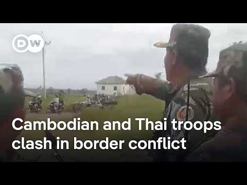 YouTube video thumbnail: Thailand, Cambodia Border Clashes Turn Deadly as Troops Trade Heavy Fire