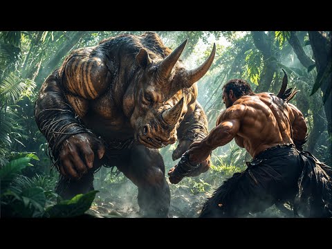 A huge rhino mutant UNDERESTIMATES a simple hunter, not knowing he's INVINCIBLE after a lion bite