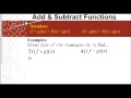 Subtracting and Adding Functions