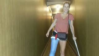 Long Leg Walking Cast, one crutch 🩼