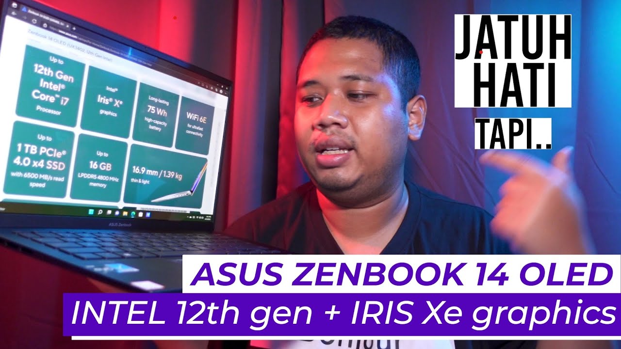 Ordinateur Portable Asus Zenbook Zenbook-14-OLED 14 Intel Core i5 16 Go RAM  512 Go SSD Bleu - Azerty Français - PC Portable