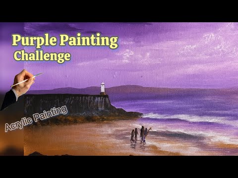 Can I Paint a Whole Picture Using Only Purple ? : Acrylic Painting