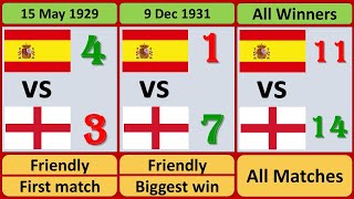 spain vs england 🇪🇦🏴󠁧󠁢󠁥󠁮󠁧󠁿 all matches 1929-2024