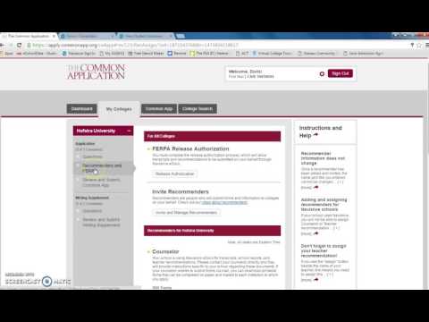 Common Application FERPA Waiver Instructions and...