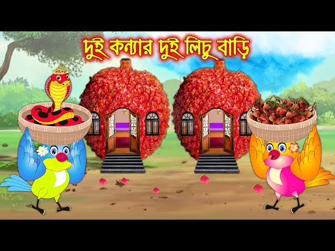 দুই কন্যার দুই লিচু বাড়ি | Dui Konnar Dui Lichu Bari | Bangla Cartoon | Thakurmar Jhuli | Pakhir