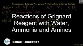 Reactions of Grignard Reagent with Water, Ammonia and Amines