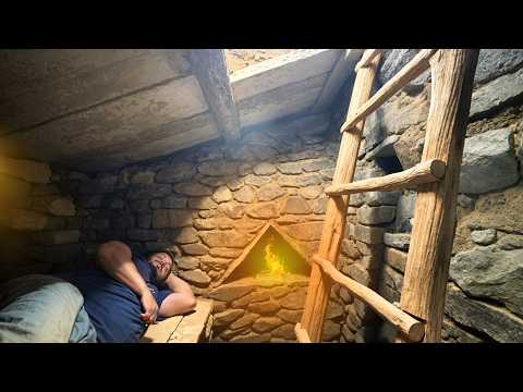 Built a HIDDEN Warm Bunker Underground for Survival