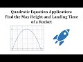 Rocket Motion and Height Analysis