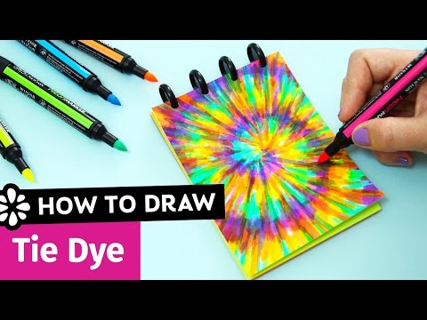 How to Draw Tie Dye | Easy DIY Notebook Cover | Sea Lemon