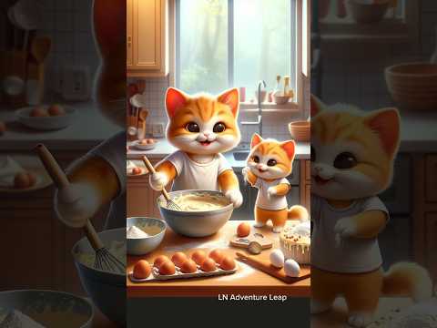 Little cat drops a bag of flour in the kitchen while playing #shorts #catlover #cat