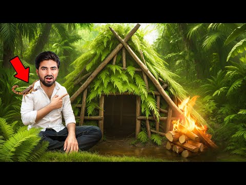 We Built a Shelter in Dangerous Forest - क्या यहाँ पुरी रात रुक पायेंगे ? 😱
