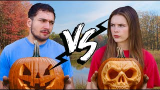 Boyfriend VS Girlfriend Best Pumpkin Carving Challenge!