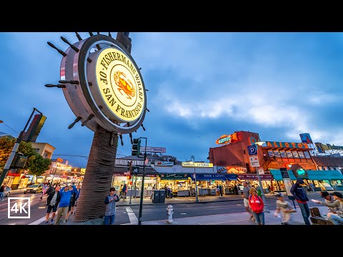 Fisherman's Wharf San Francisco Cosy Evening Walk 4K 60p