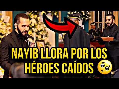 NAYIB LLORA POR LOS HÉROES DEL HELICÓPTERO MOMENTO QUE LES RINDIÓ TRIBUTO