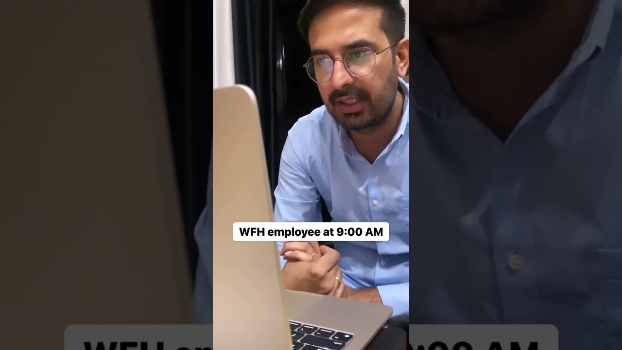 Life of Work from Home Employee 😥😥 #funnyvideo #wfh #officelife #shorts #shortsfeed #corporatelife