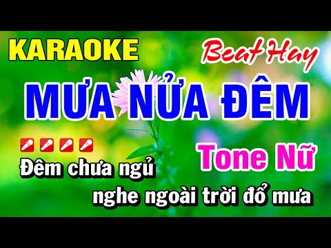 Karaoke Mưa Nửa Đêm (Beat Hay) Tone Nữ Nhạc Sống 2025 | Hoài Phong Organ