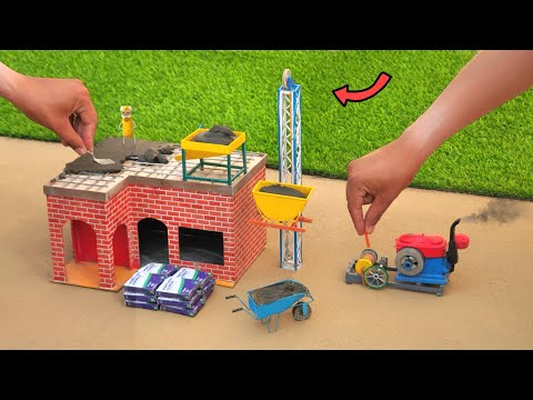 diy mini concrete lifting machine making slab science project | diy tractor | @MiniCreative1