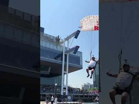 Extreme Parachute Dive Takes Out Camera #redbullcliffdiving