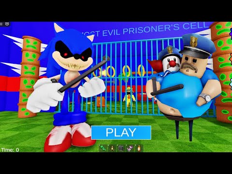 SONIC EXE. VS BARRY'S PRISON RUN! SCARY OBBY #roblox #obby