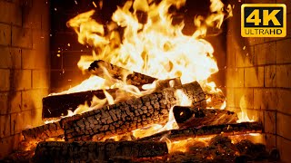 🔥 Winter Forest Cabin Fireplace with Slow-Burning Logs and Soft Wood Pops for Christmas Atmosphere