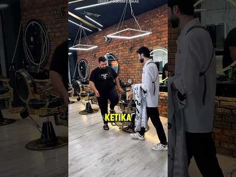Cara Duduk di kursi barbershop‼️😲
