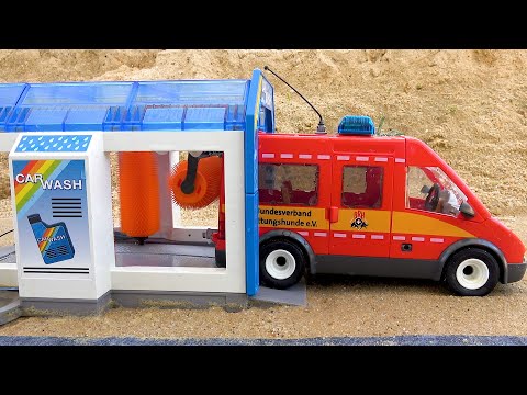 Funny story of washing toy trucks and rescue team police cars | Toy car collections video