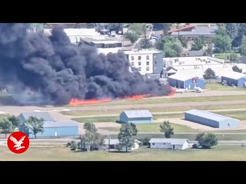 YouTube video thumbnail: Small Plane Crashes While Landing in Montana, Sparking Fireball