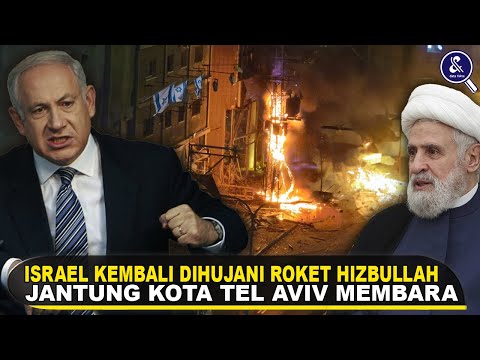 PENUH LEDAKAN, KOTA TEL AVIV MEMBARA! Ratusan Roket Hizbullah Lebanon Hujani Israel Dalam Sehari