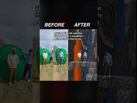 playing minecraft with your friend - Before and after - #comedy #minecraft #vfx #aftereffects