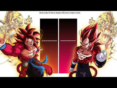 Xeno Goku VS Xeno Vegeta All Forms POWER LEVELS
