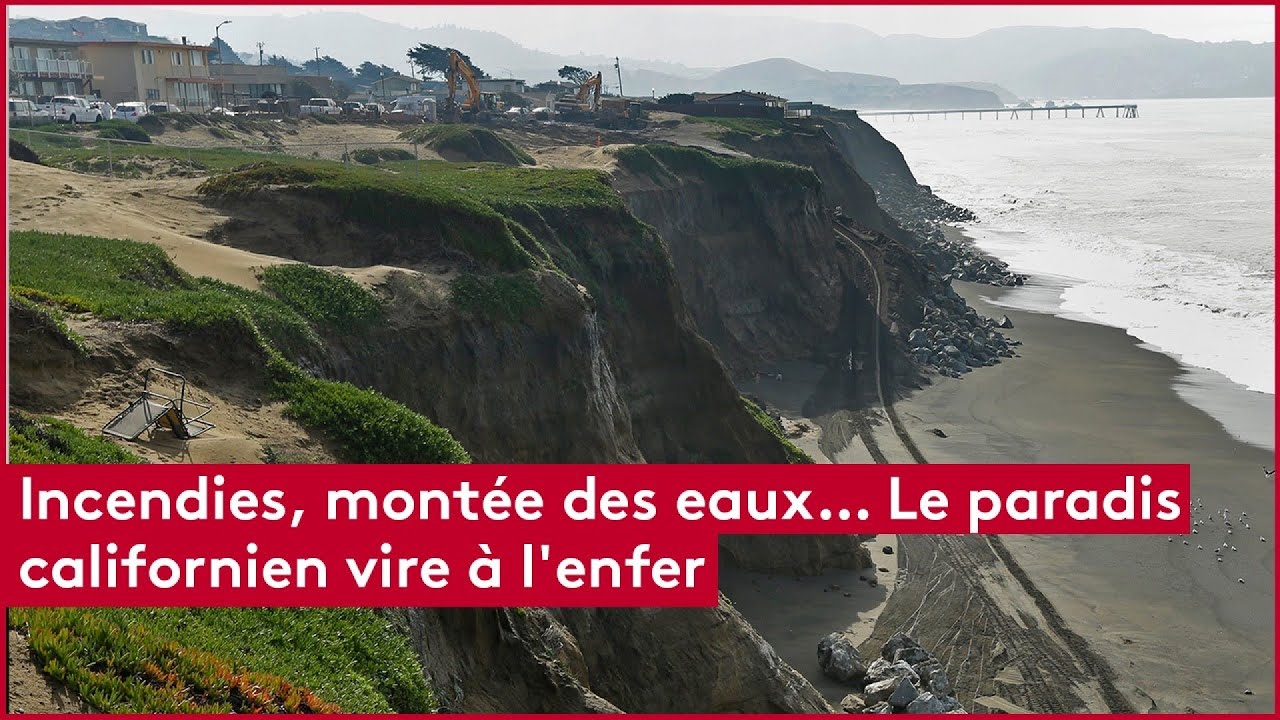 California coastline affected by erosion and fires.