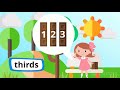 Identifying Halves, Thirds, and Fourths in Math
