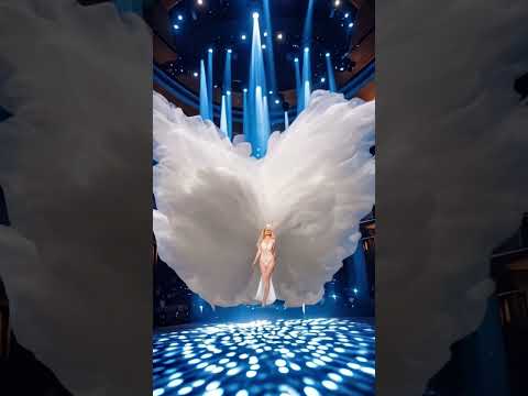 The magic of a sexy girl turning into a white cloud butterfly on AGT#magic #angel #americagottalent