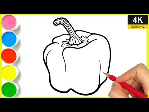 Capsicum 🫑 vegetables drawing  || how to draw green capsicum drawing | step by step capsicum drawing