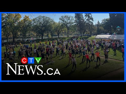 YouTube video thumbnail: Thousands in Saskatchewan Participate in Annual Terry Fox Run