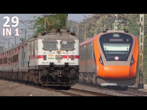 [29 In 1] High SPEED ELECTRIC Trains | Musical TRACK SOUNDS | VandeBharat & Sf Trains | I R