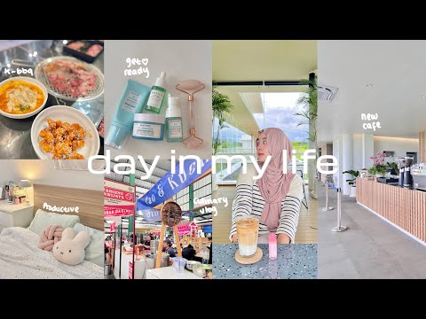 A DAY IN MY LIFE🧁🧃culinary vlog,what i eat in a day,new cafe,k-bbq,get ready,jogging+productive. 𐙚 ˚