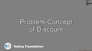 Problem-Concept of Discount