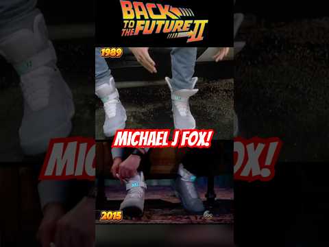 Michael J Fox trying on REAL Nike Air Mag shoes! #backtothefuture #shorts #80s
