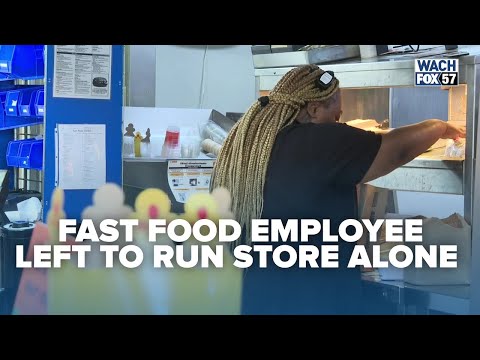 Fast food employee runs restaurant alone in viral video
