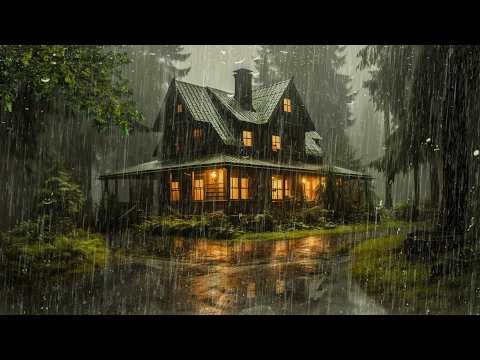 Overcome Stress to Sleep Instantly with Heavy Rain & Paramount Thunder Sounds on a Tin Roof at Night