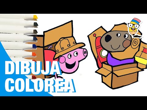 Dibuja y Colorea a PEPPA PIG Detective 🔴🟡🔵✍️🐷 Drawing Peppa Pig