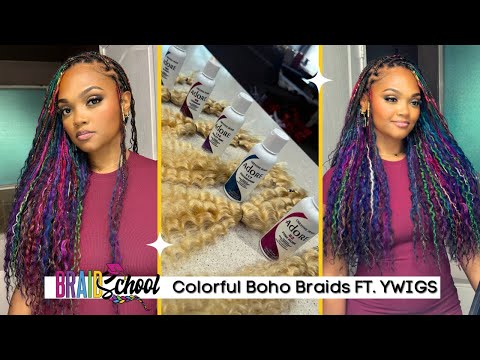 Colorful Human Boho Braids Ft. YWIGS | Braid School