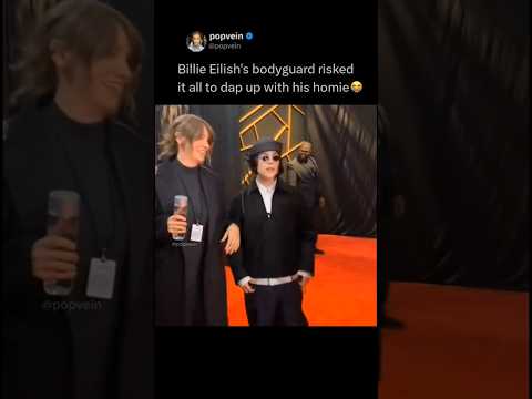 Billie Eilish's bodyguard risked it all to dap up with his homie ๐ญ